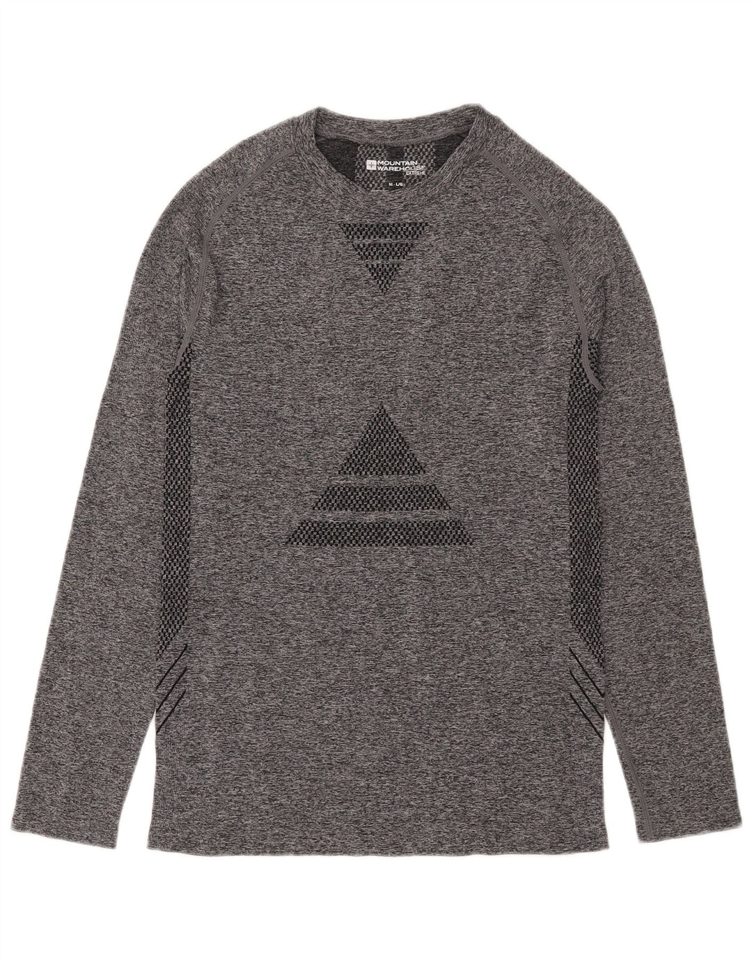 Mountain Warehouse Herre Top Langærmet Medium Grey Geometrisk Polyamid