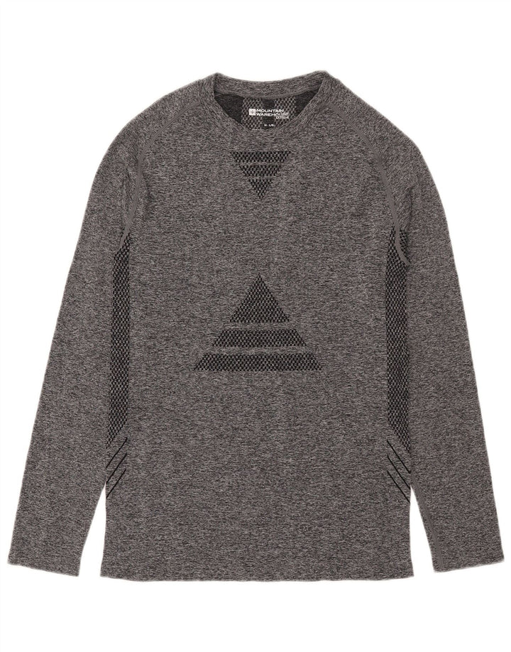 Mountain Warehouse Herre Top Langærmet Medium Grey Geometrisk Polyamid