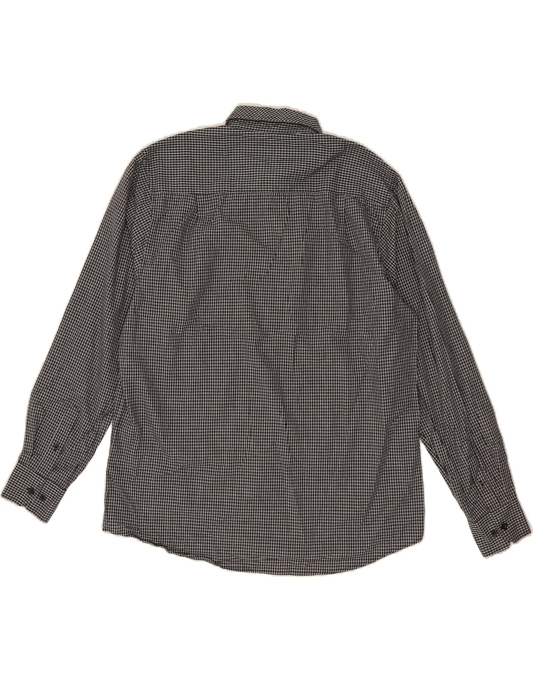 PIERRE CARDIN Mens Regular Fit Shirt 2XL Black Check Cotton Vintage Pierre Cardin and Second-Hand Pierre Cardin from Messina Hembry 