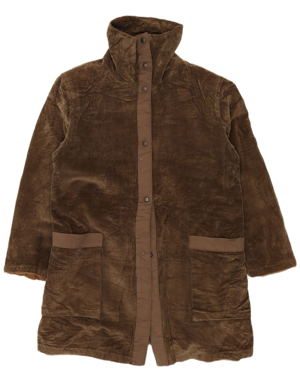 Vintage Dame Loose Fit Corduroy Windbreaker Coat UK 12 Medium Green