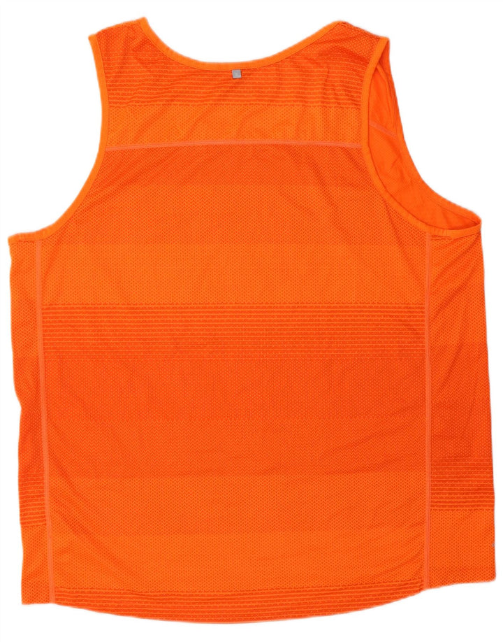 Russell Athletic Herrevest Top UK 42/44 Stor orange stribet polyester