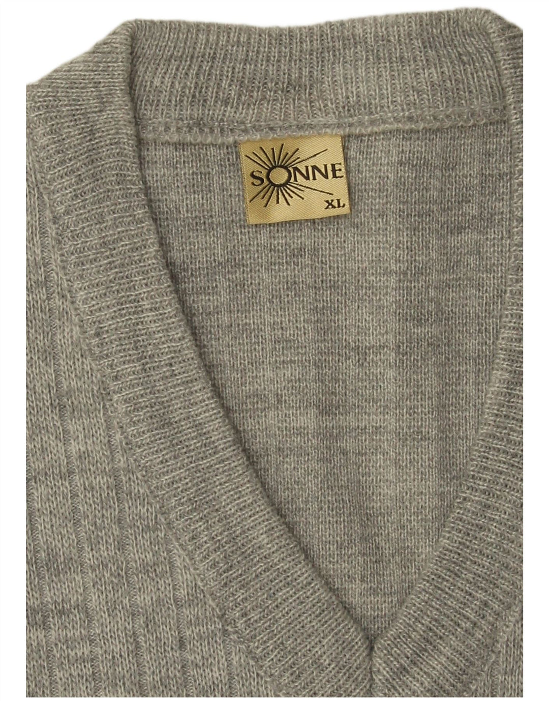 VINTAGE Herrevest Tank Top XL Gråstribet akryl