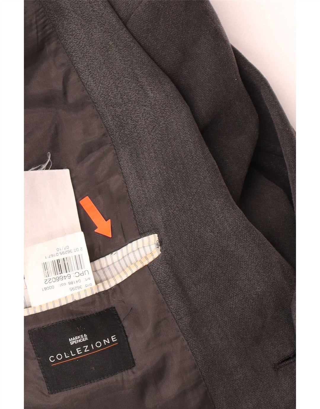 Marks & Spencer Herre 2 Button Blazer Jacket UK 40 Medium Grey Herringbone