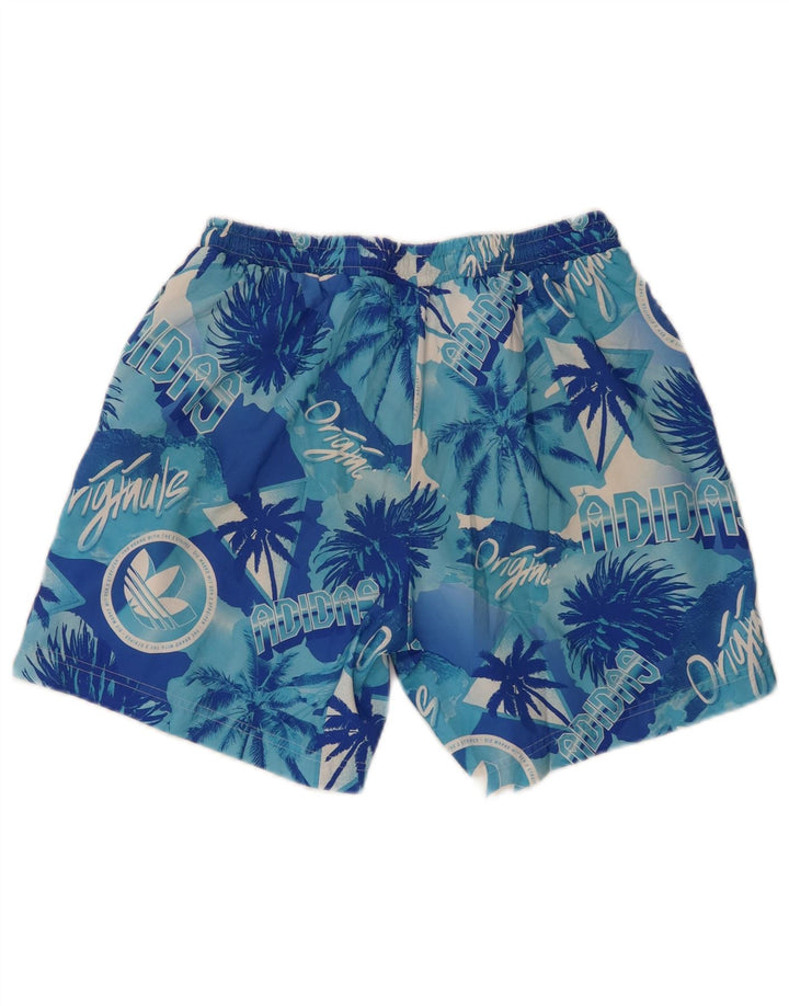 Adidas Grafiske badeshorts til mænd Små blå polyester Hawaiian
