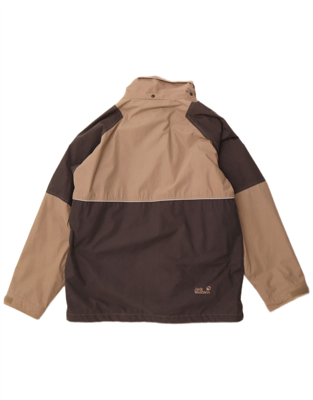 Jack Wolfskin Regnjakke til mænd UK 42 XL Beige Colourblock Polyester
