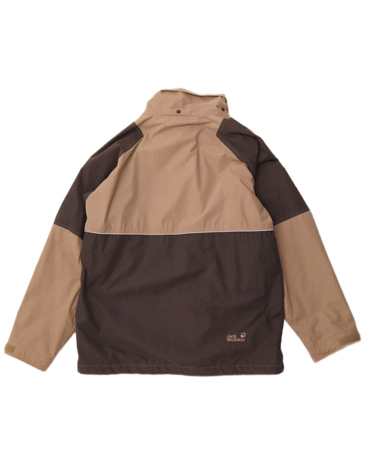 Jack Wolfskin Regnjakke til mænd UK 42 XL Beige Colourblock Polyester