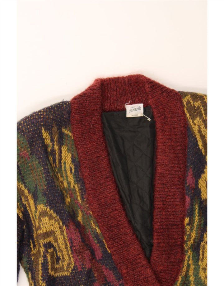 INCOGNITO dame cardigan sweater IT 40/42 Medium Burgundy Colourblock