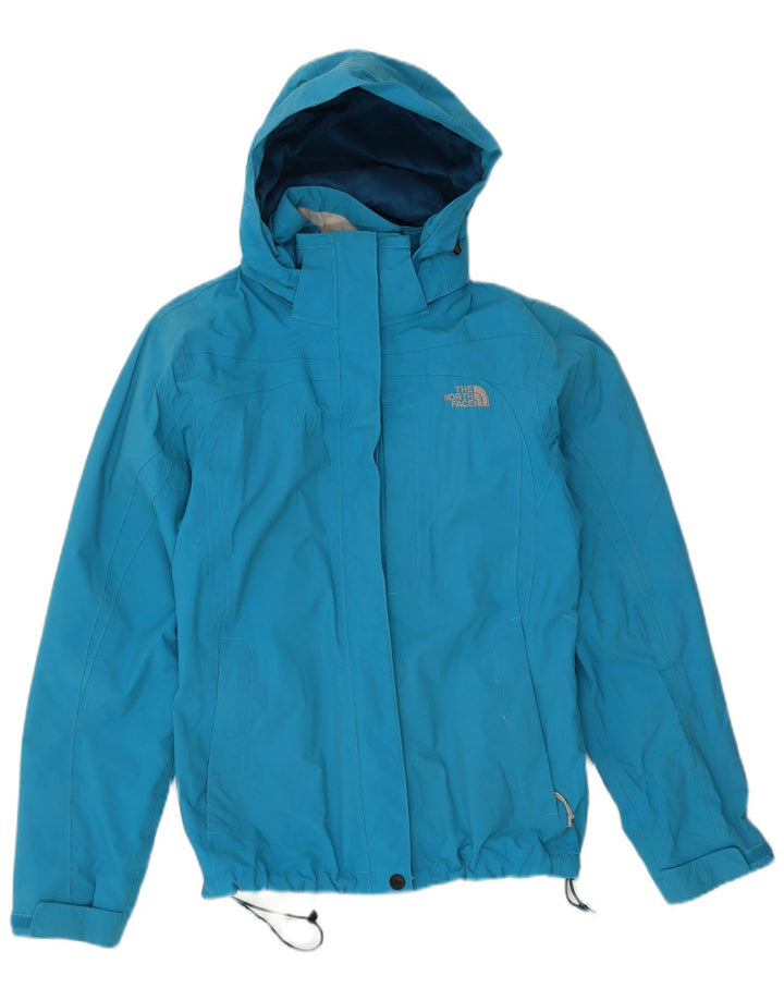 The North Face Regnjakke med hætte til kvinder UK 10 Lille blå nylon