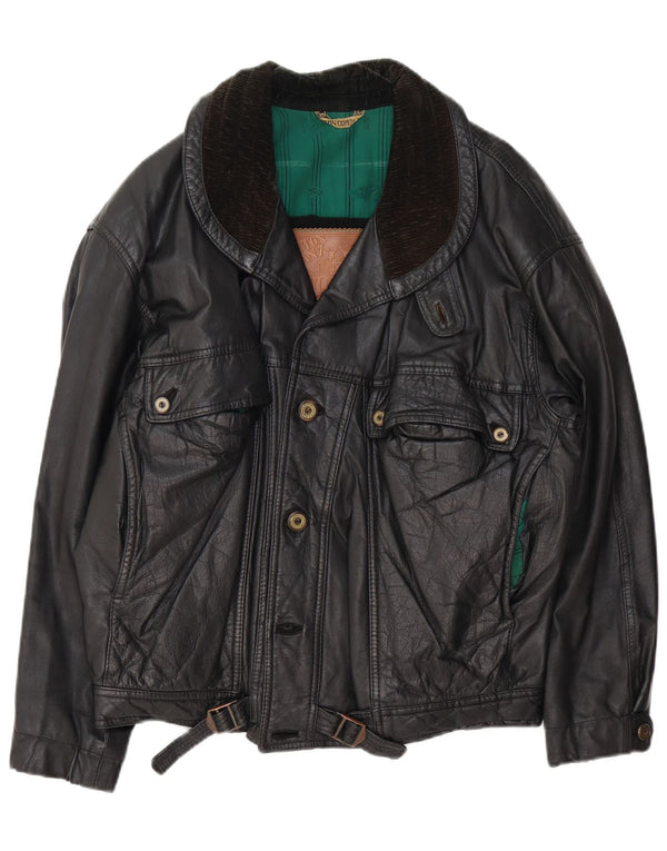 Vintage herre læderjakke UK 42 XL Sort