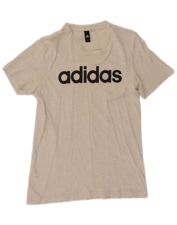 Adidas Dame Grafisk T-Shirt Top UK 12 Medium Grå