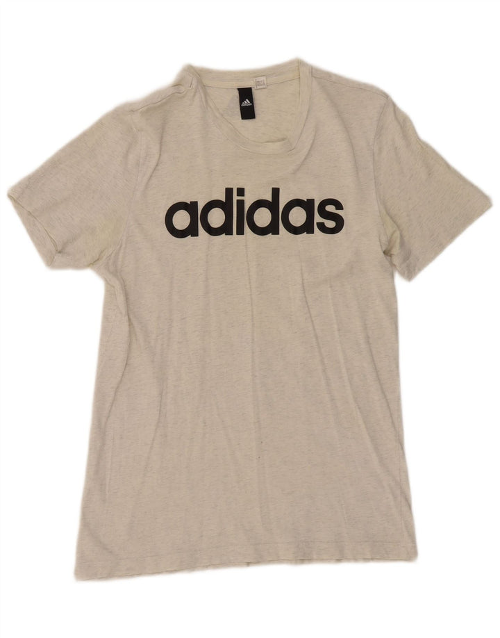Adidas Dame Grafisk T-Shirt Top UK 12 Medium Grå
