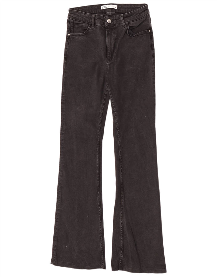 Zara Dame Flared Jeans EU 38 Small W28 L32 Sort