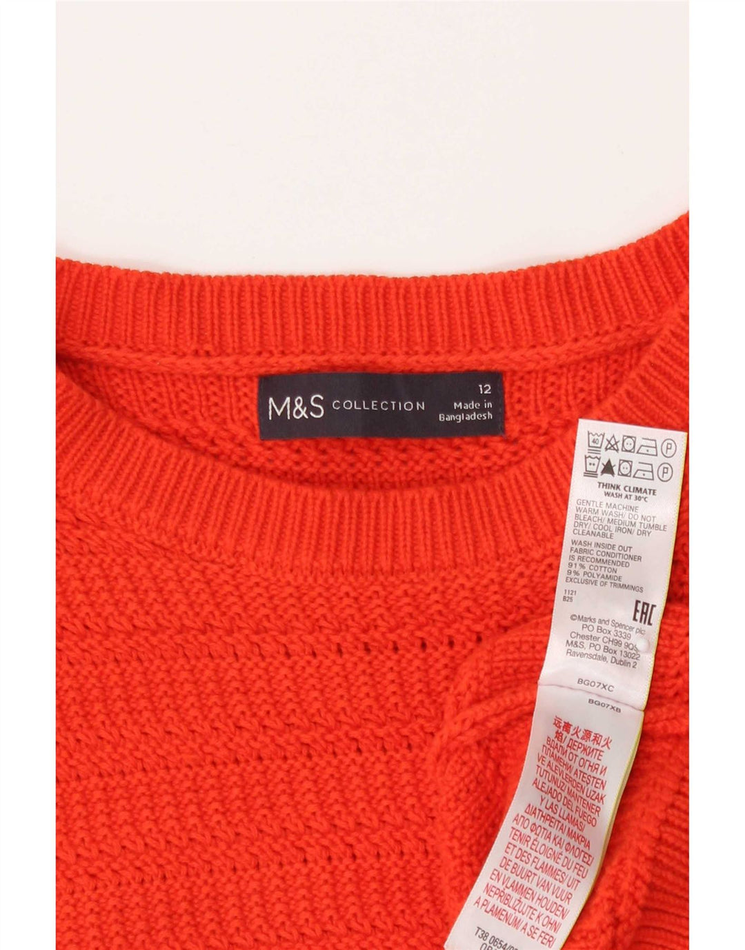 Marks & Spencer Dame sweater med rund hals DK 12 Medium Orange