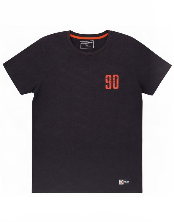 Jack & Jones Herre grafisk T-shirt Top Medium Marineblå Geometrisk