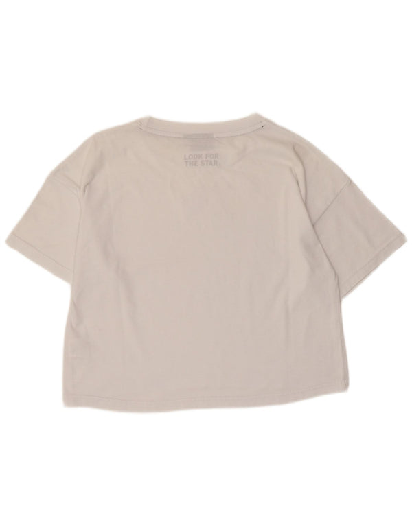 Starter Dame Grafisk T-Shirt Top UK 14 Medium Hvid Bomuld