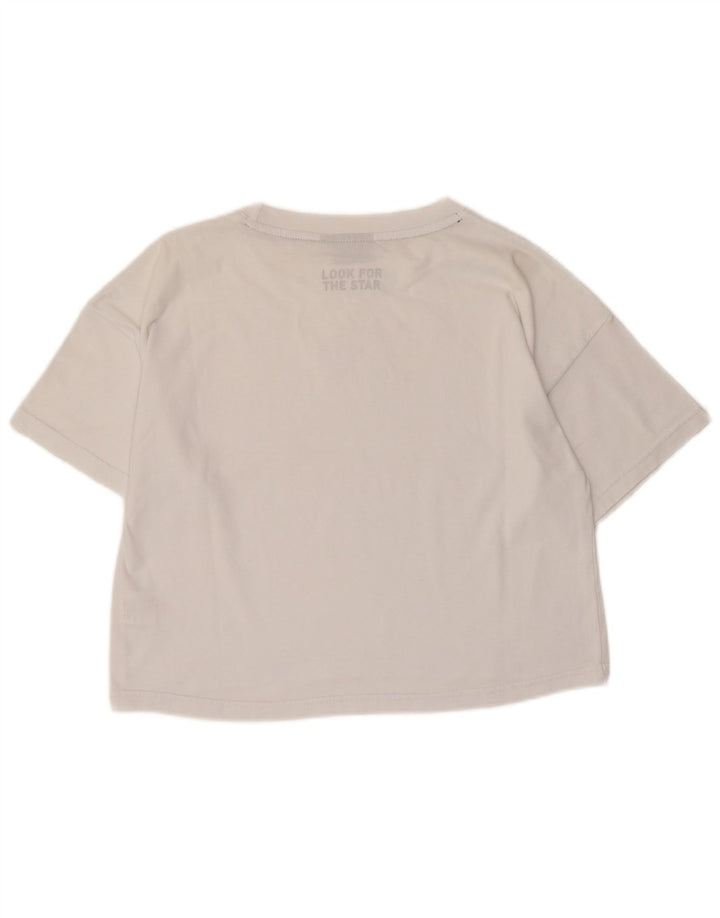 Starter Dame Grafisk T-Shirt Top UK 14 Medium Hvid Bomuld