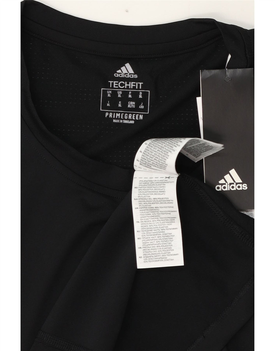 Adidas Herre T-Shirt Top Stor Sort Polyester