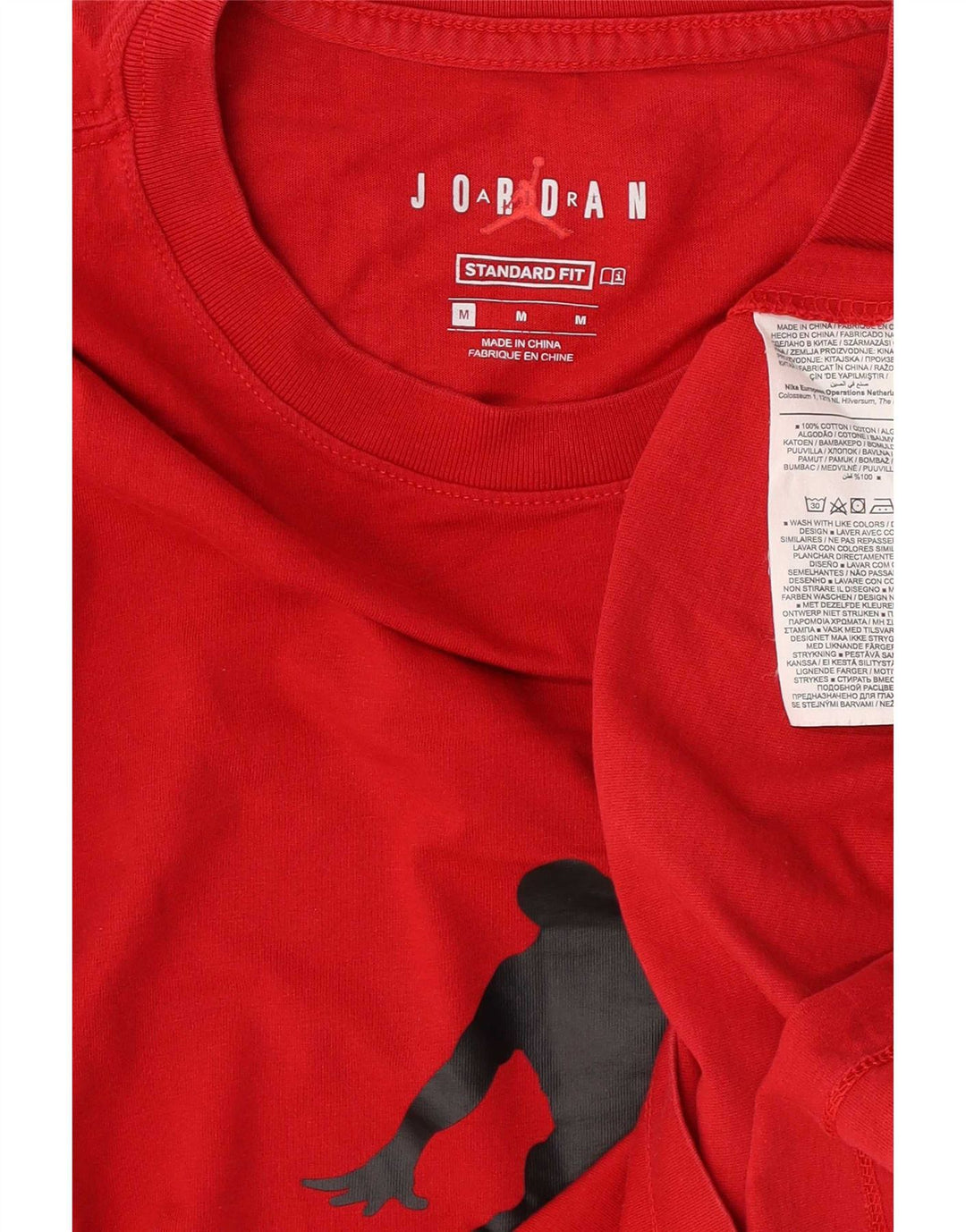Jordan Herre Standard Fit Grafisk T-shirt Top Medium Rød Bomuld