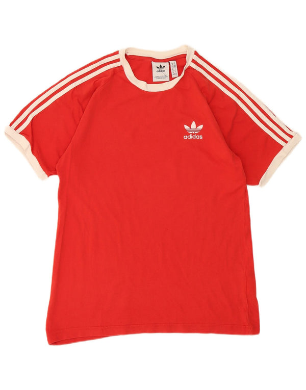 Adidas Herre T-Shirt Top Medium Rød Bomuld