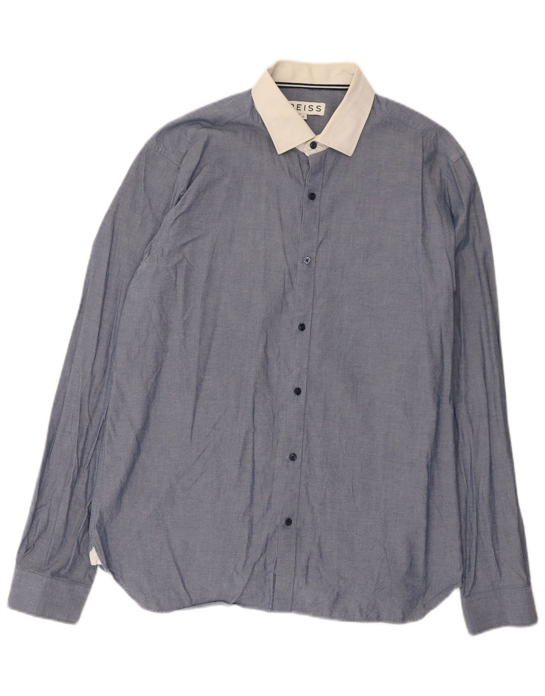 Reiss Herreskjorte XL Blå Colourblock Bomuld