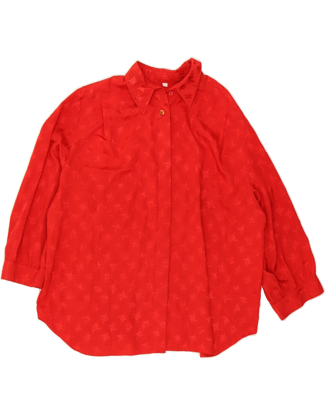 VINTAGE Womens Abstract Pattern 3/4 Sleeve Shirt Blouse UK 20 2XL Red Vintage Vintage and Second-Hand Vintage from Messina Hembry 