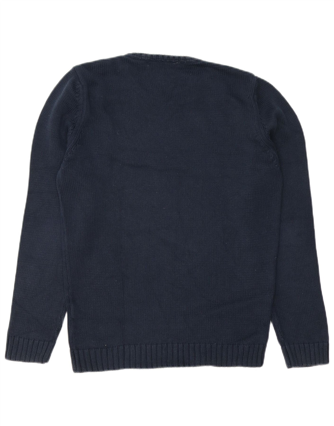 ZARA sweater med rund hals til mænd mellem marineblå bomuld