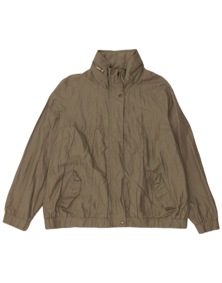 Marks & Spencer Dame Hooded Bomber Jacket UK 20 2XL Khaki Cotton