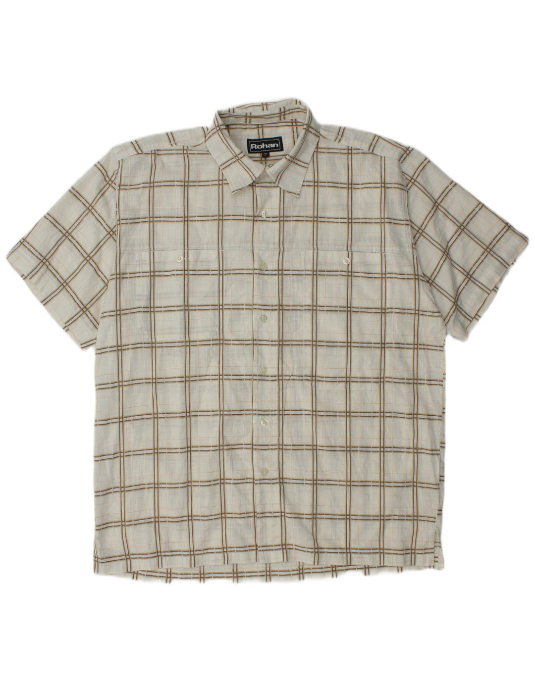 Rohan Kortærmet Herreskjorte Stor Off White Ternet polyester