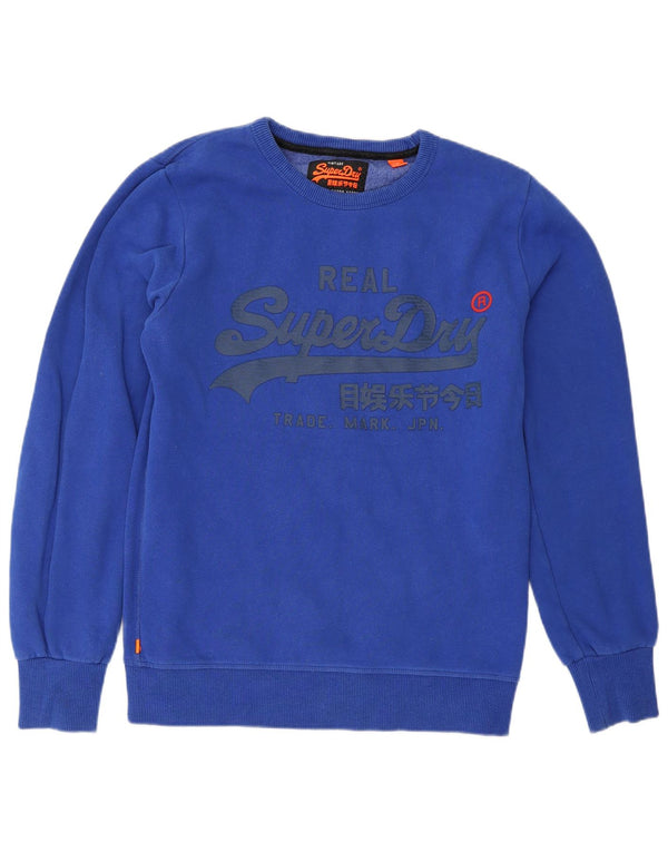 Superdry grafisk sweatshirt til mænd mellemblå bomuld
