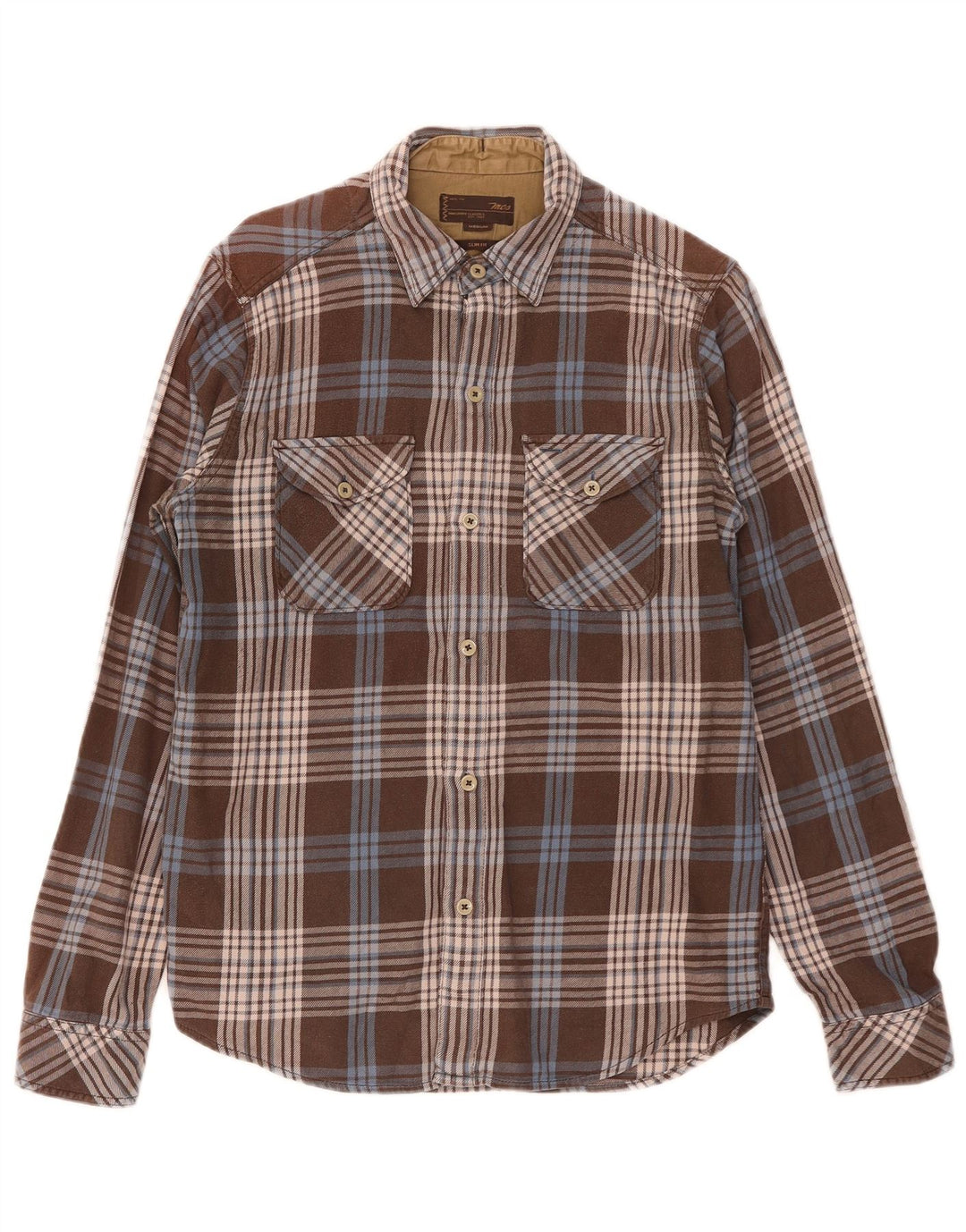 Marlboro Classics Herre Slim Fit Flanellskjorte Medium Brun