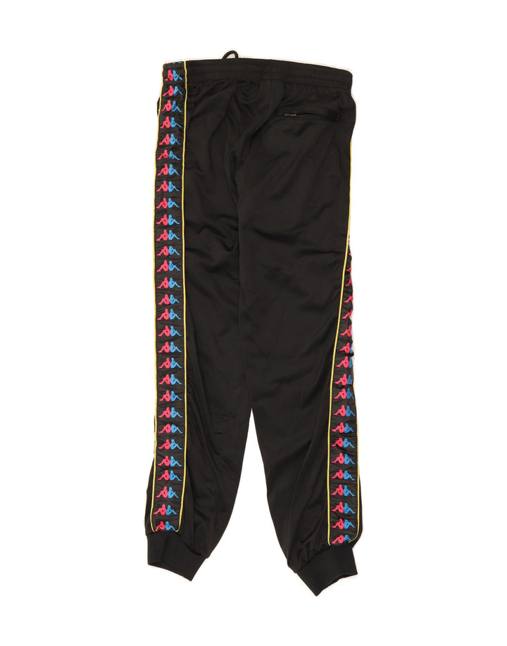 KAPPA Womens Graphic Tracksuit Trousers Joggers Small Black Polyester Vintage Kappa and Second-Hand Kappa from Messina Hembry 