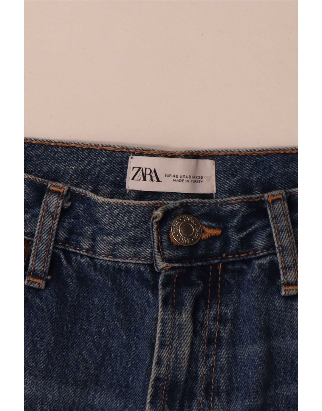 Zara Dame Denim Shorts EU 40 Medium W30 Blå