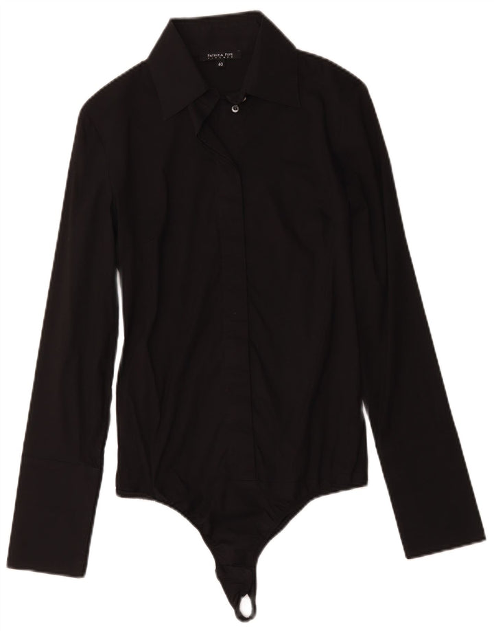 Patrizia Pepe Dameskjorte Bodysuit IT 40 Lille sort bomuld