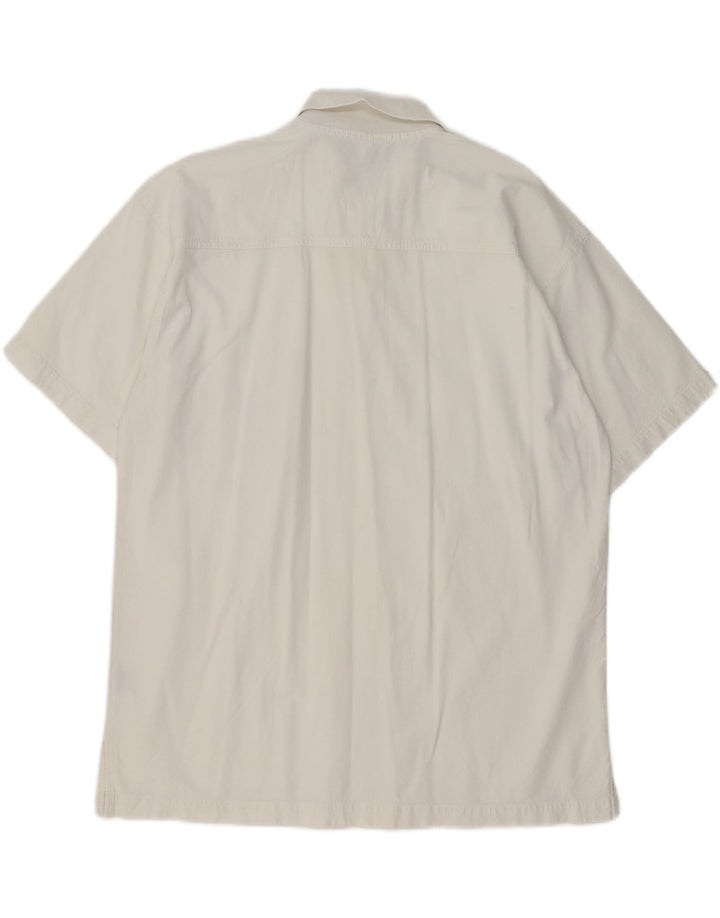 VINTAGE Poloshirt til mænd Medium hvid bomuld