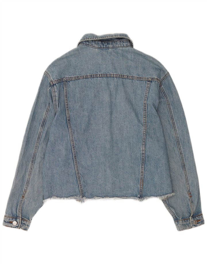 Topshop Dame Oversized Denim Jacket UK 8 Small Blue Cotton