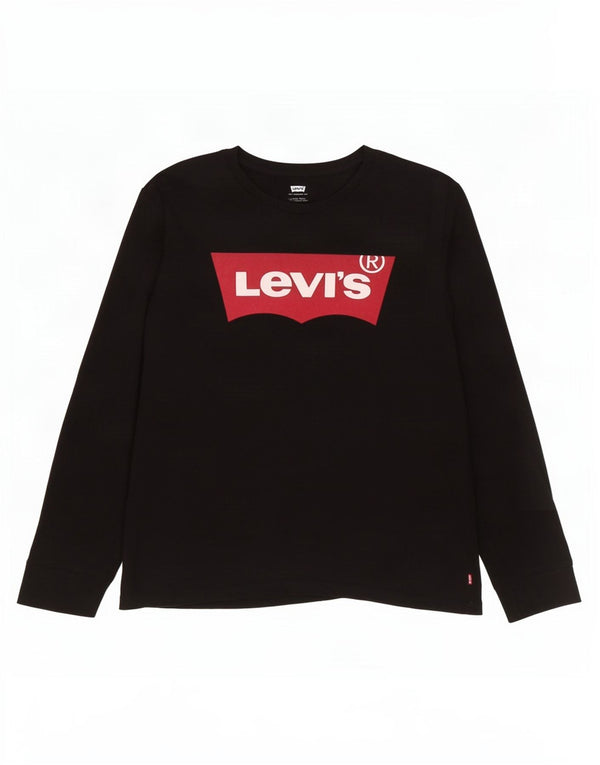 Levi's Herre grafisk top langærmet stor sort bomuld