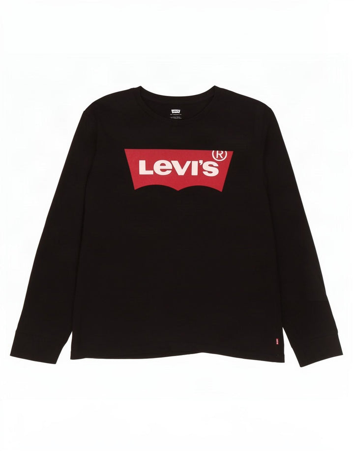 Levi's Herre grafisk top langærmet stor sort bomuld