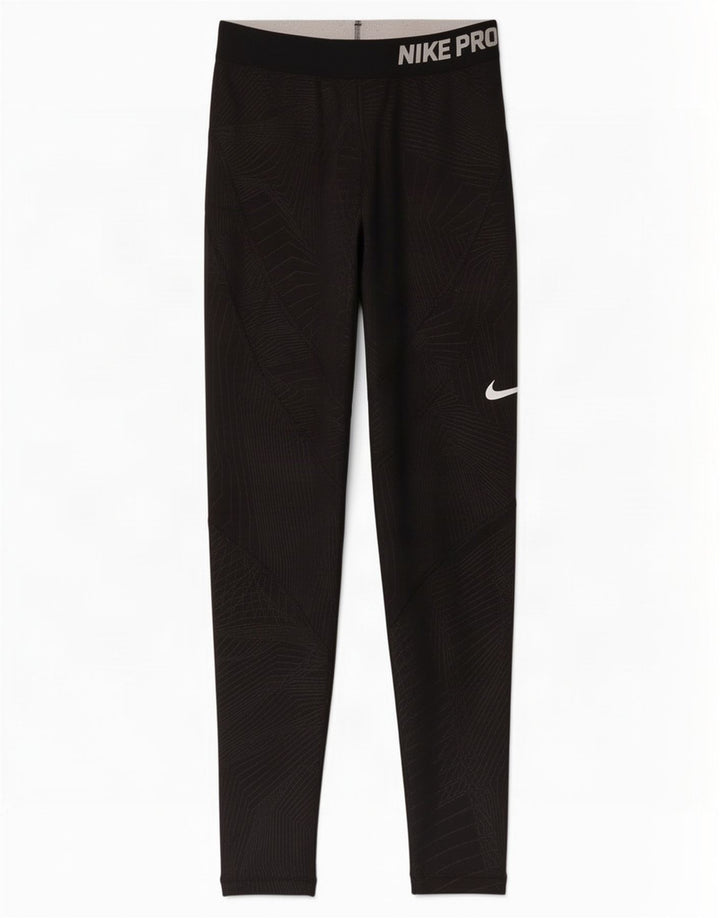 Nike Grafiske Leggings til kvinder UK 4 XS Sort Geometrisk Polyester