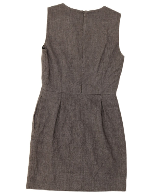 Zara Kvinders Ærmeløs Skede Kjole UK 10 Lille Grå Polyester