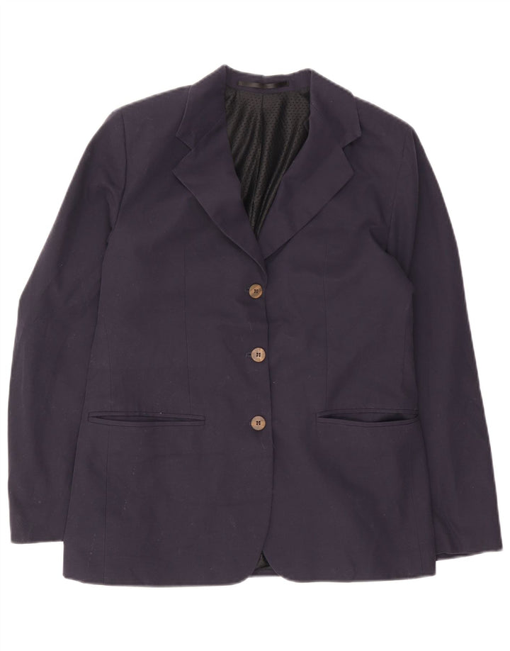 Rohan Dame 3 Button Blazer Jacket UK 12 Medium Navy Blue Polyester