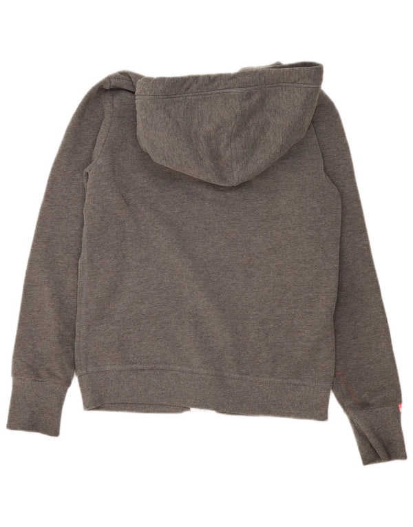 Superdry hættetrøje til kvinder med lynlås UK 16 Stor grå bomuld