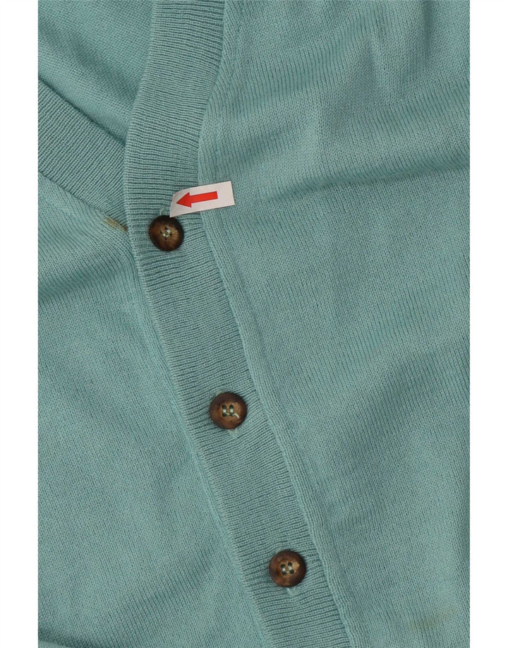 Vintage herre ærmeløs cardigan sweater XL blå uld