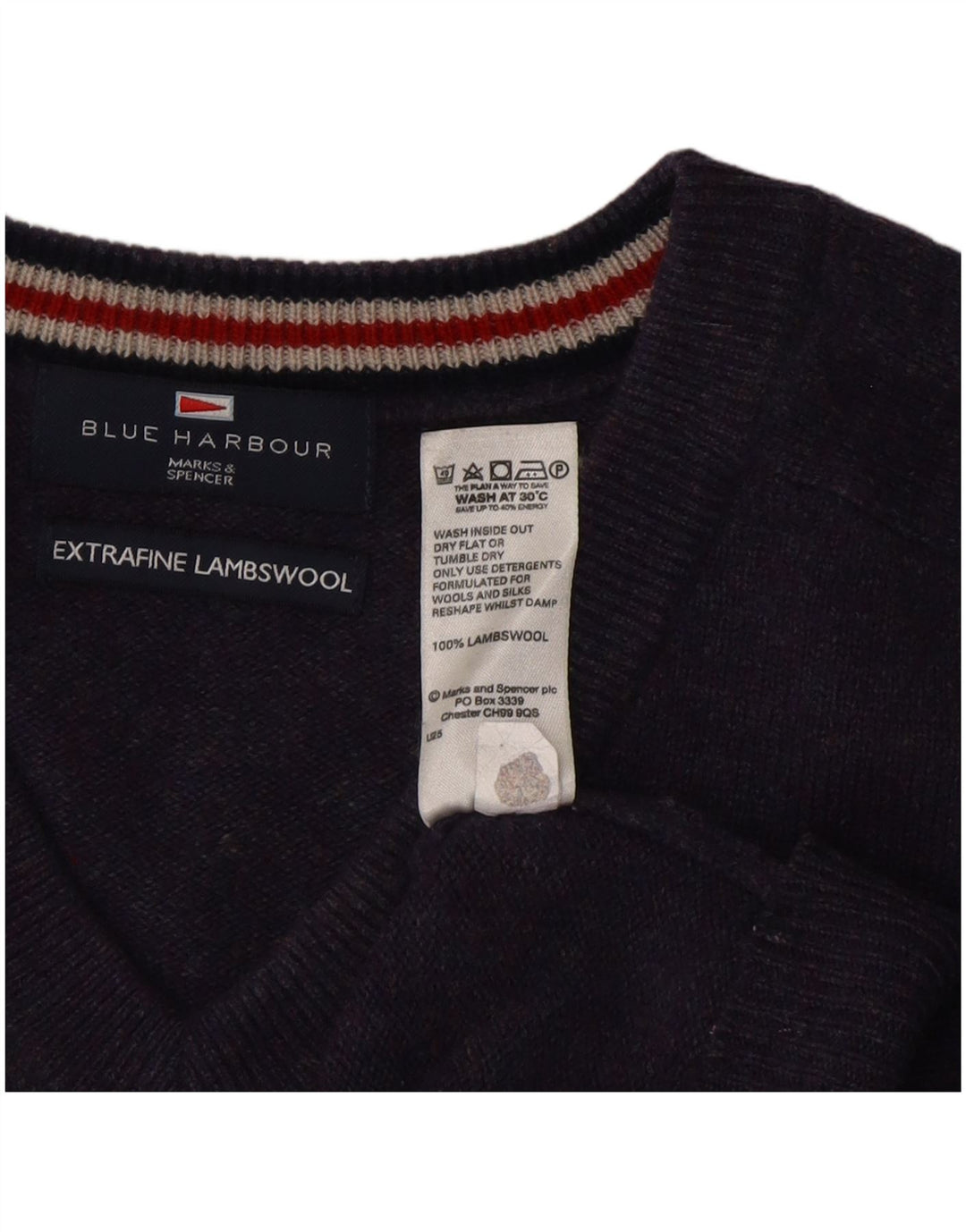 Marks & Spencer Herre Blue Harbor V-hals sweater Medium Lilla