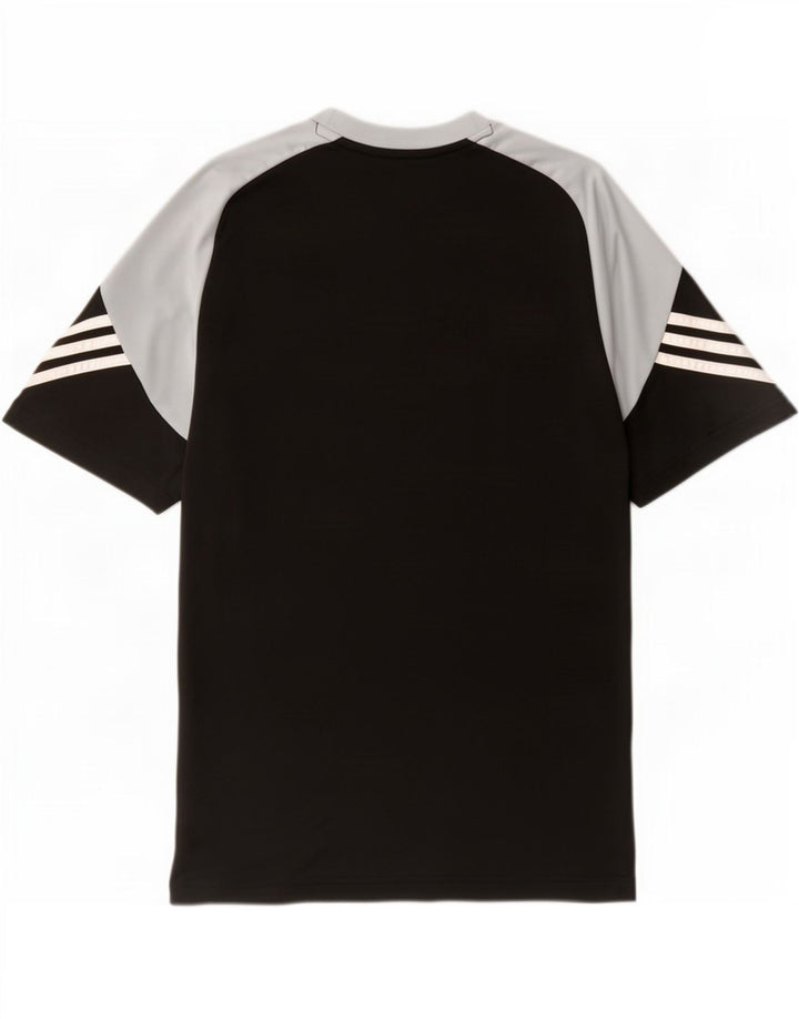 Adidas Herre Climalite Grafisk T-Shirt Top Stor Sort Colourblock Polyester