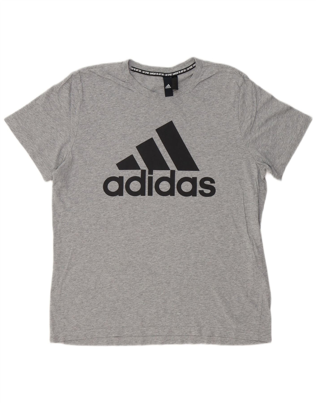 ADIDAS Grafisk T-shirt top til mænd, stor grå bomuld