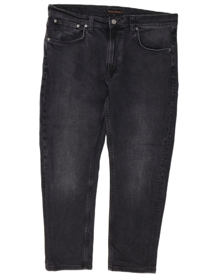 Nudie Slim Jeans til mænd W34 L28 sort bomuld