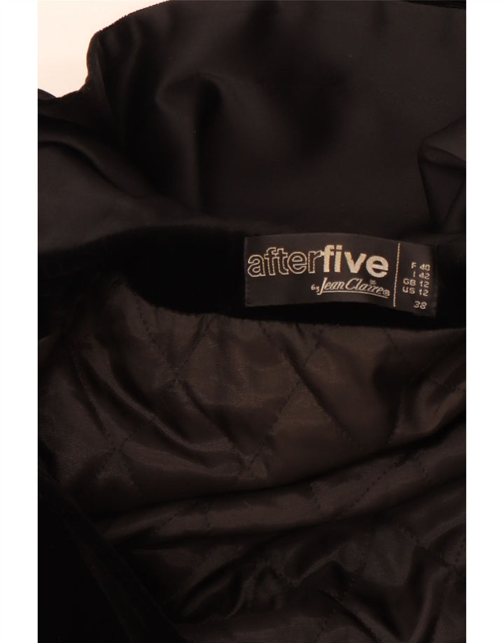 AFTER FIVE Dame Hooded Velvet Overcoat UK 12 Medium Black