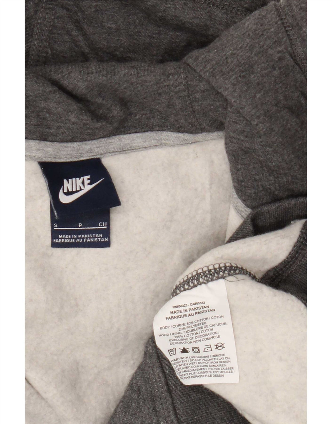 Nike hættetrøje med lynlås til mænd, lille grå flækket bomuld