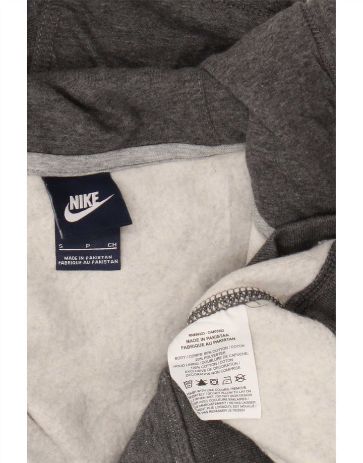 Nike hættetrøje med lynlås til mænd, lille grå flækket bomuld