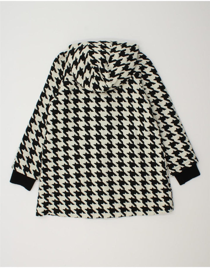 ZARA Dame Oversized Windbreaker Coat UK 10 Small White Houndstooth